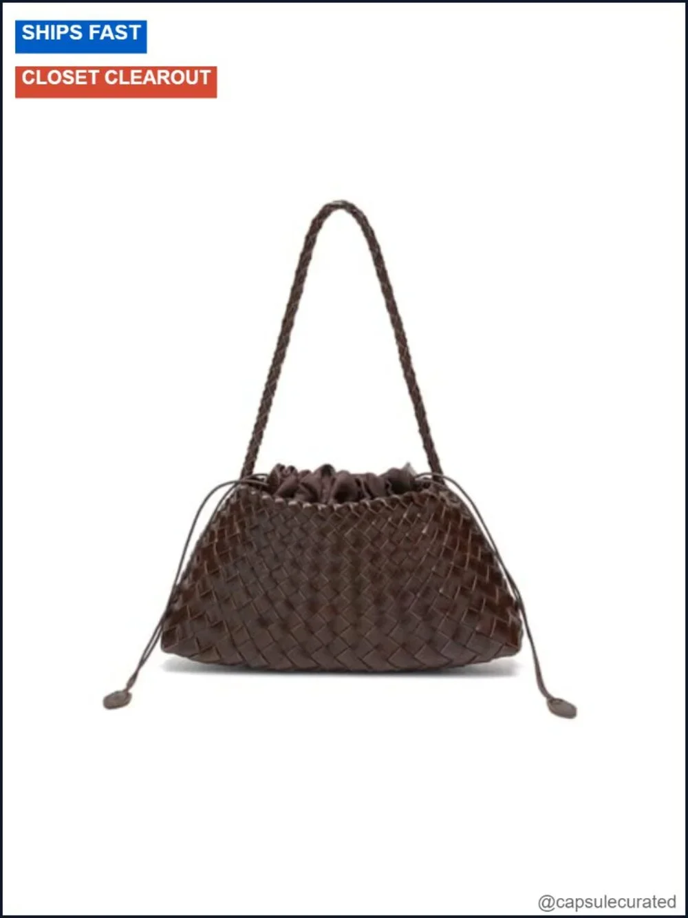 Woven Hobo Shoulder Bag Women Trendy Slouchy Tote Vegan Leather Handbag